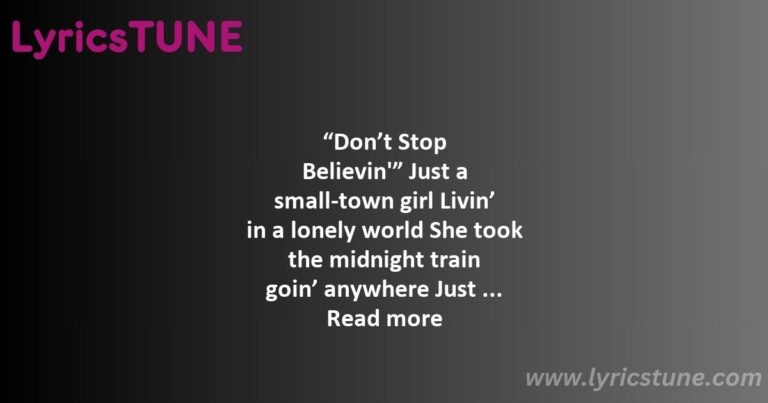 don8217t stop believin lyrics journey lyrics 8220don8217t stop believin8221 lyrics - stone in love lyrics