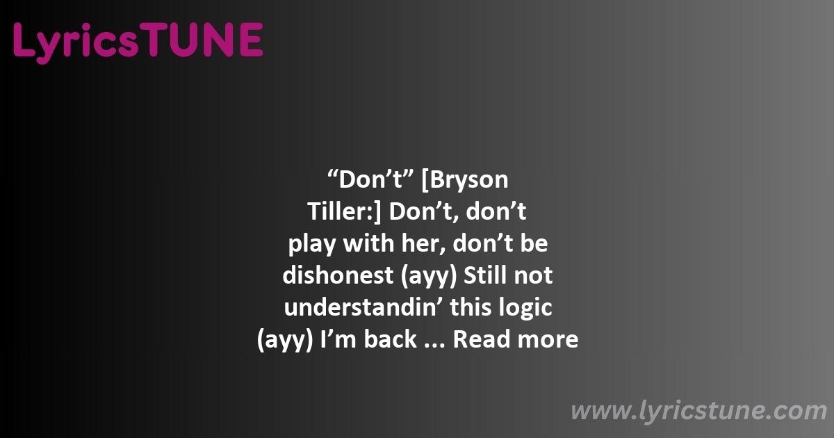 don8217t bryson tiller lyrics bryson tiller lyrics 8220don8217t8221 lyrics - don't bryson tiller lyrics