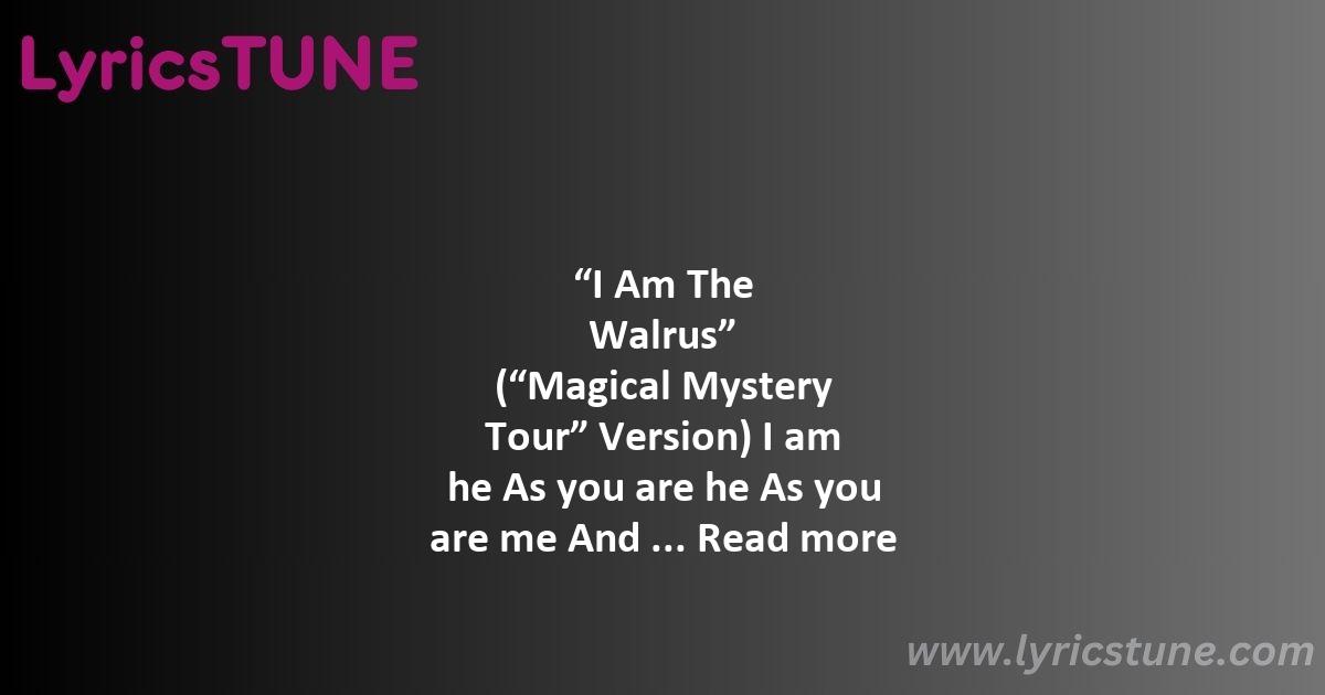 i am the walrus lyrics the beatles lyrics 8220i am the walrus8221 lyrics - i am the walrus lyrics