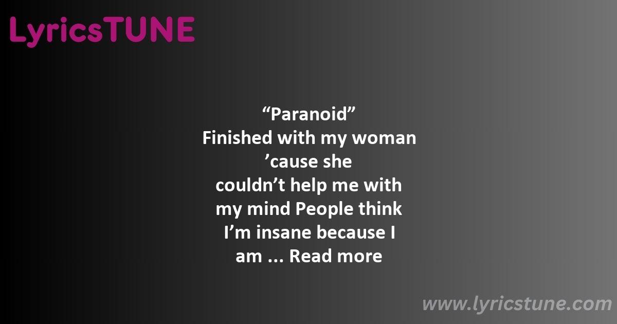 paranoid lyrics black sabbath lyrics 8220paranoid8221 lyrics - paranoid lyrics